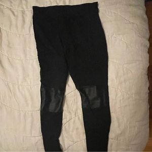 Black leather leggings